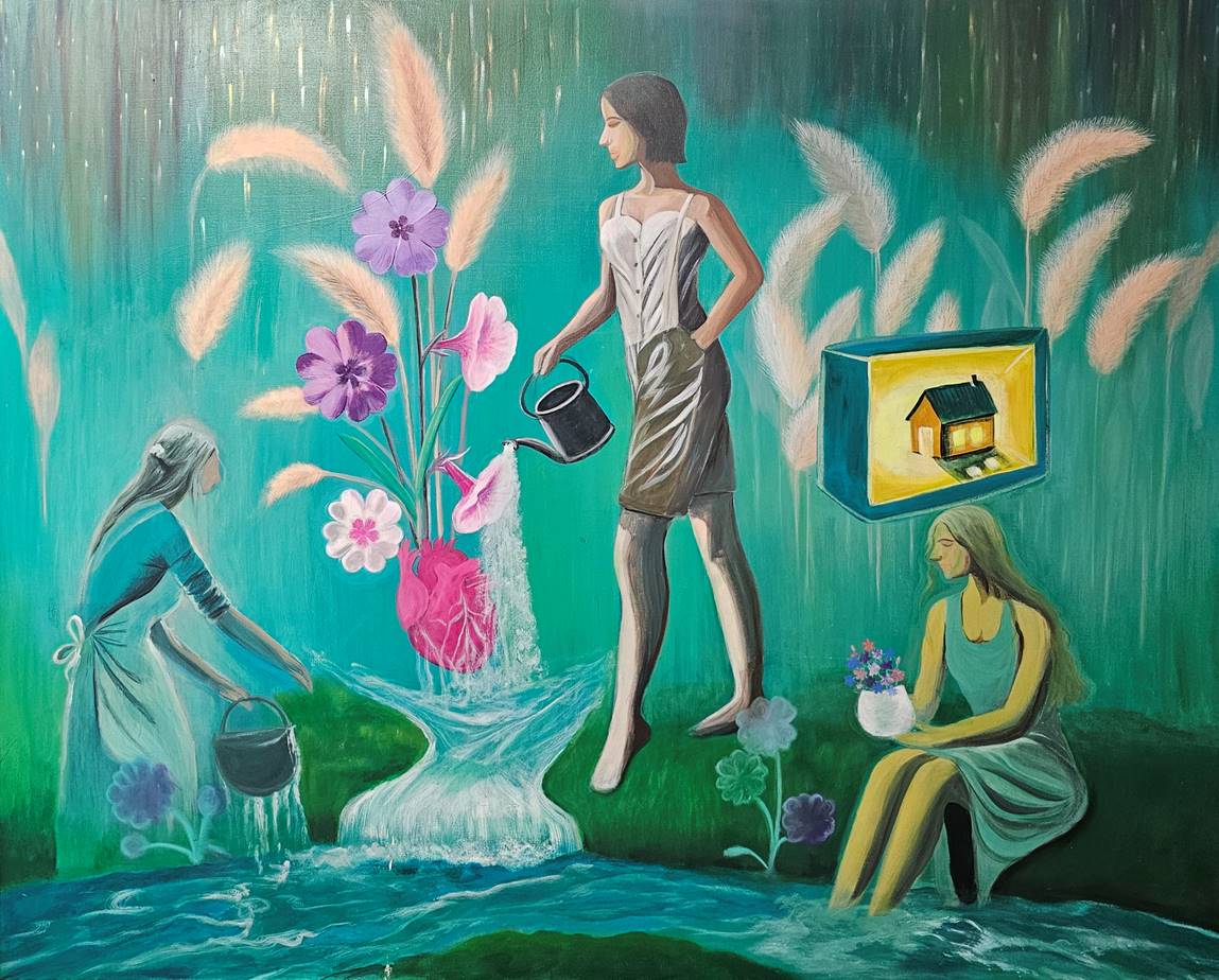 나순단 작품 이미지 : 심장에서 꽃비가 내려 